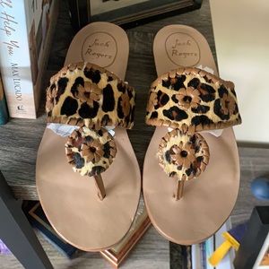 NBW Jack Rogers Leopard Thong Sandals